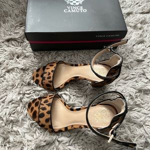 Vince Camuto Leopard Sandal Heels
